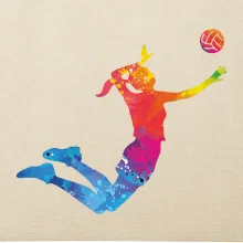 Volejbalista/Volejbalistka splash s loptou