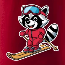 Mýval na lyžiach - kreslený