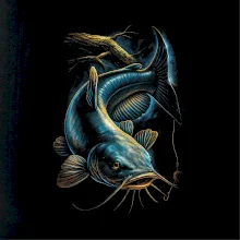 Obrázok sumec a kus stromu