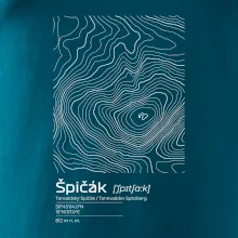 Špičák - vrstevnice v obdĺžniku