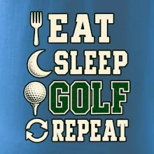 Eat sleep golf repeat typografie