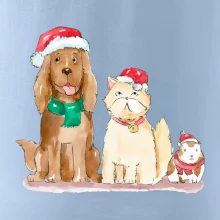 Veselé vianoce - pes, škrečok a mačka