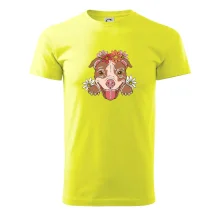 Americký stafordšírsky teriér hlava s kvetinami