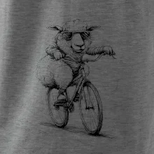 Ovce s okuliarmi na bicykli