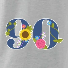 Kvetinové číslo kreslené - 90