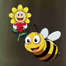 Parové tričko - Včela a kvetina