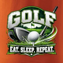 Golfová palica s loptičkou eat sleep repeat