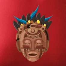 Mayová maska hnedá