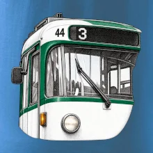 Detail čela T3R SLF tečkovaná perokresba