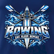 Veslařská loď se zkříženými vesly eat sleep repeat