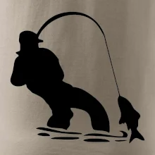 Rybár ťahajúce rybu