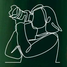 Fotografka stojaca jedným ťahom Fotografka stojaca jedným ťahom