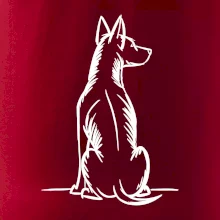 Pes kreslený zozadu