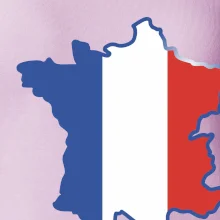 Francúzska vlajka mapa obrys