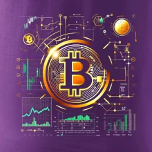 Bitcoin logo s grafmi