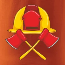 Hasičská helma a sekera