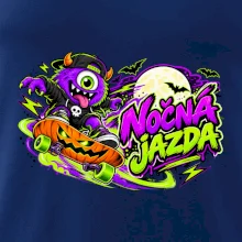 Nočná jazda - fialová príšerka na skateboarde
