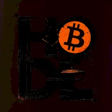 Hodl velký nápis a logo BTC