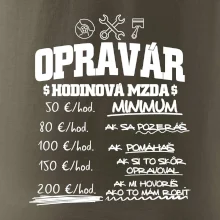 Hodinová mzda - opravár