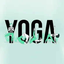Yoga nápis farebný