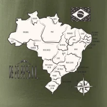 Brazília mapa s názvami regiónov