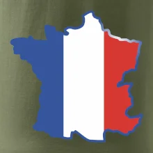 Francúzska vlajka mapa obrys