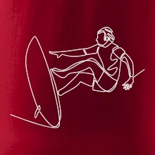 Surfer na vlne jedným ťahom