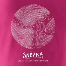 Sněžka - vrstevnice v kruhu