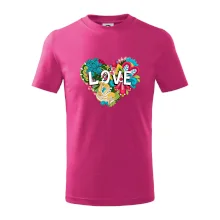 Love nápis květovaný