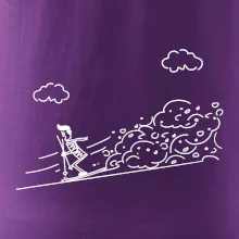 Kreslený lyžiar na horách