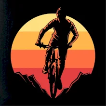MTB cyklista a západ slnka