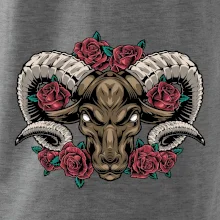 Hlava barana s ružami Hlava barana s ružami