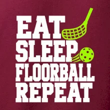 Eat Sleep Floorball Repeat - zelená hokejka