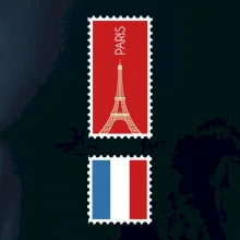 Paríž známka farebná