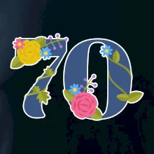 Kvetinové číslo kreslené - 70 Kvetinové číslo kreslené - 70