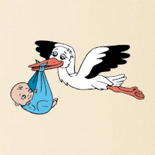 Bocian a bábätko - chlapec (Hana-creative)