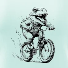 Naštvaný Dinosaurus na bicykli
