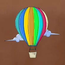 Teplovzdušný balón v oblakoch