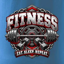 Fitness činka a závažia eat sleep repeat