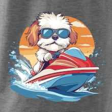 Bišónik na vodnom skútri