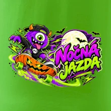 Nočná jazda - fialová príšerka na skateboarde