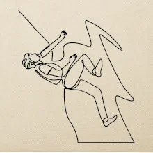 Lezec na skale jedným ťahom