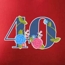 Kvetinové číslo kreslené - 40