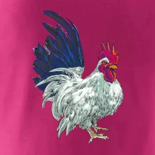 Kohút kreslený biely