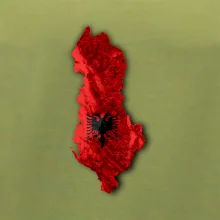 Mapa Albánsko reliéf hôr