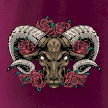 Hlava barana s ružami