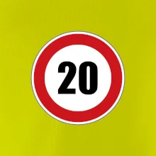 Dopravná značka - obmedzenie rýchlosti 20