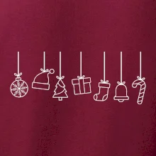 Rodinné vianočné tričká - Vianočné ozdoby na povrázku