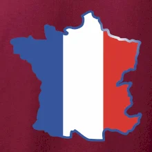 Francúzska vlajka mapa obrys