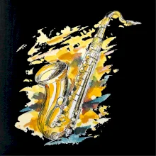 Saxofón maľovaný